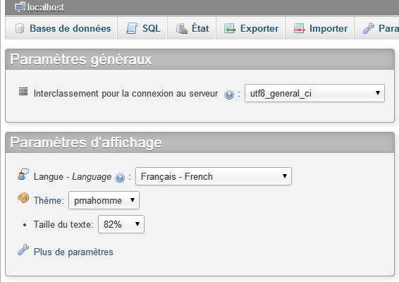 Effectuer des sauvegardes de base de données dans phpMyAdmin