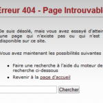 Pages introuvables