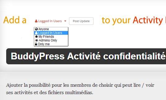 Buddypress activite privee