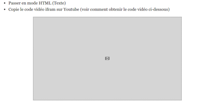 Ajouter un video youtube dans un article wordpress