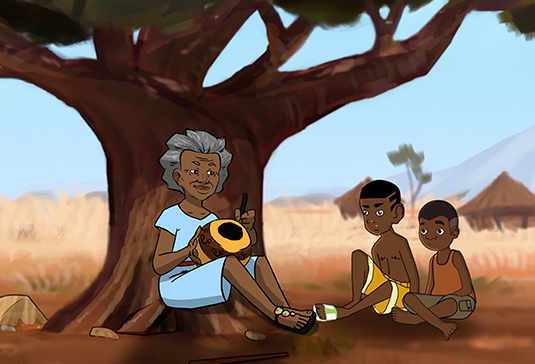 L'arbre à Palimpseste, dessin animé africain