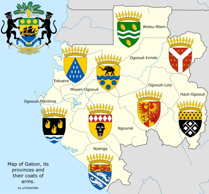 Armoiries du Gabon: Les blasons des provinces