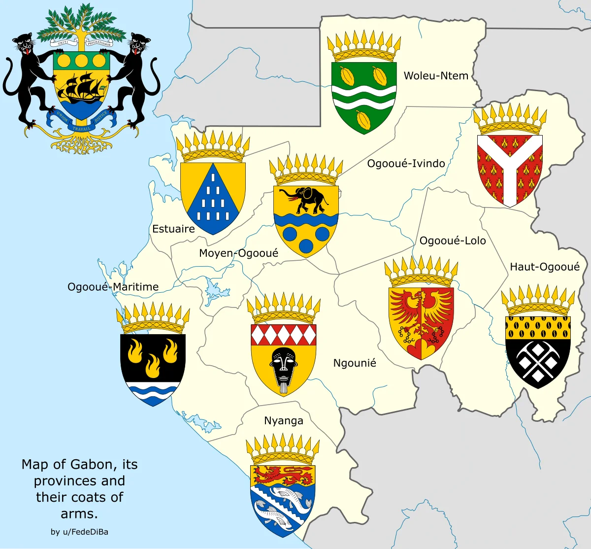 Héraldique Gabonais (paroles d'écussons)