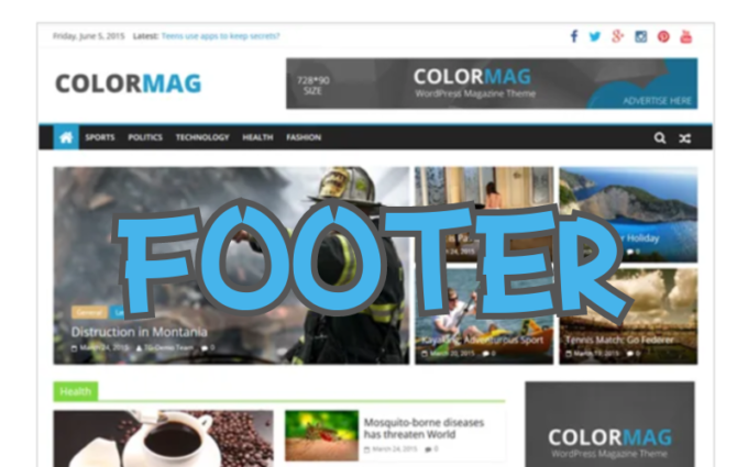 Colormag, edit footer copyright
